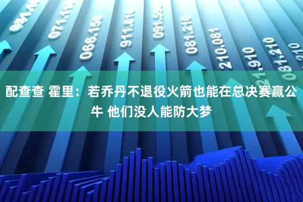 配查查 霍里:若乔丹不退役火箭也能在总决赛赢公牛 他们没人能防大梦